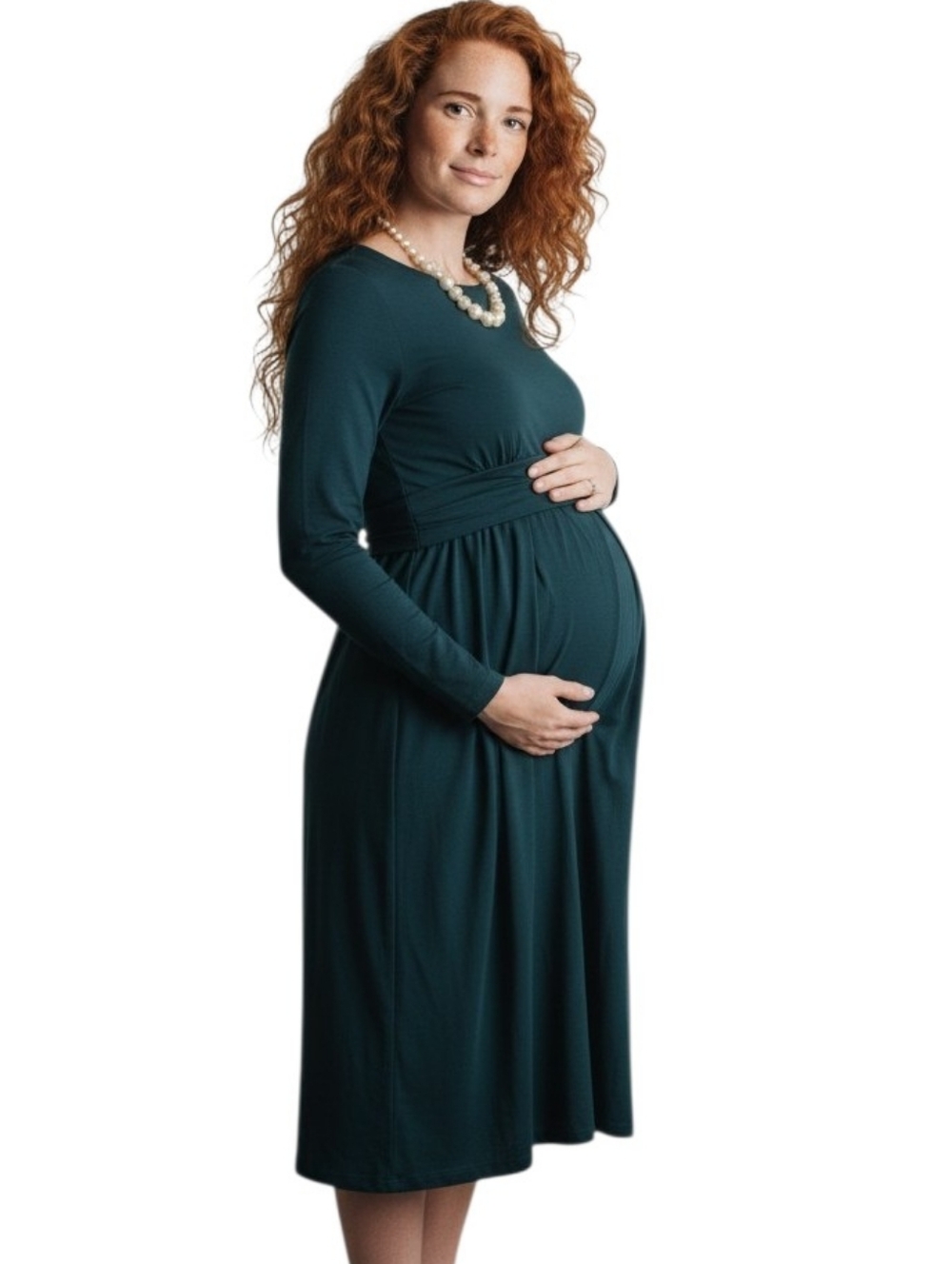 Seraphine Peachey Long Sleeve Maternity/Nursing Pleated Dress Size 4